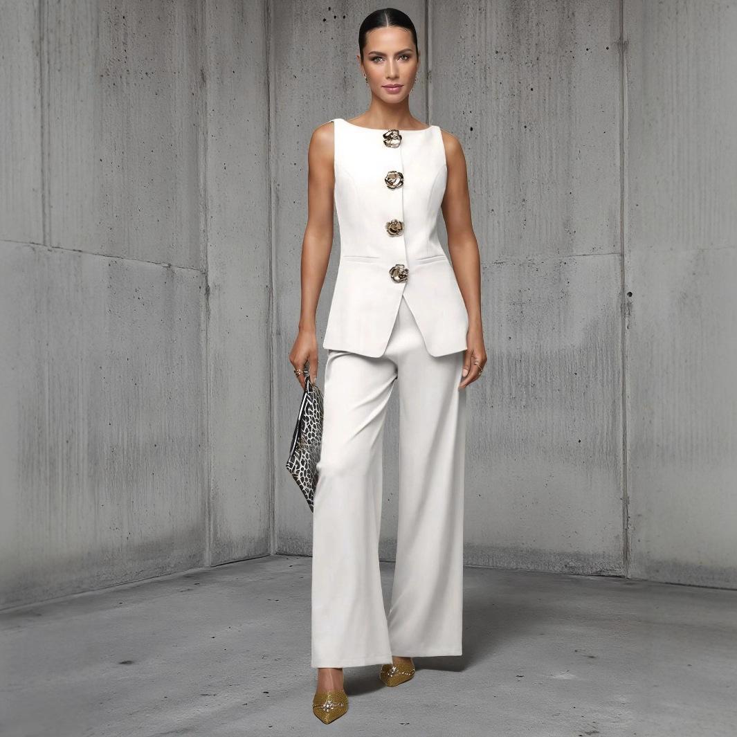 Multicolor Sleeveless Jumpsuit with Wide Leg Pants M белый
Multicolor Sleeveless Jumpsuit with Wide Leg Pants M белый