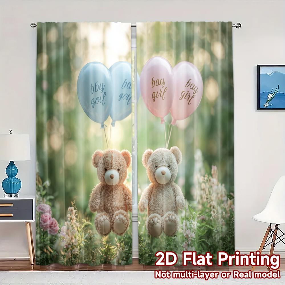 Set Of 2 Flat Printing Curtains Without Rod Teddy Balloons Popular Durable Polyester Thermal Sheer Made W100*H70(CM)-Grommet top&2PCS
Set Of 2 Flat Printing Curtains Without Rod Teddy Balloons Popular Durable Polyester Thermal Sheer Made W100*H70(CM)-Grommet top&2PCS