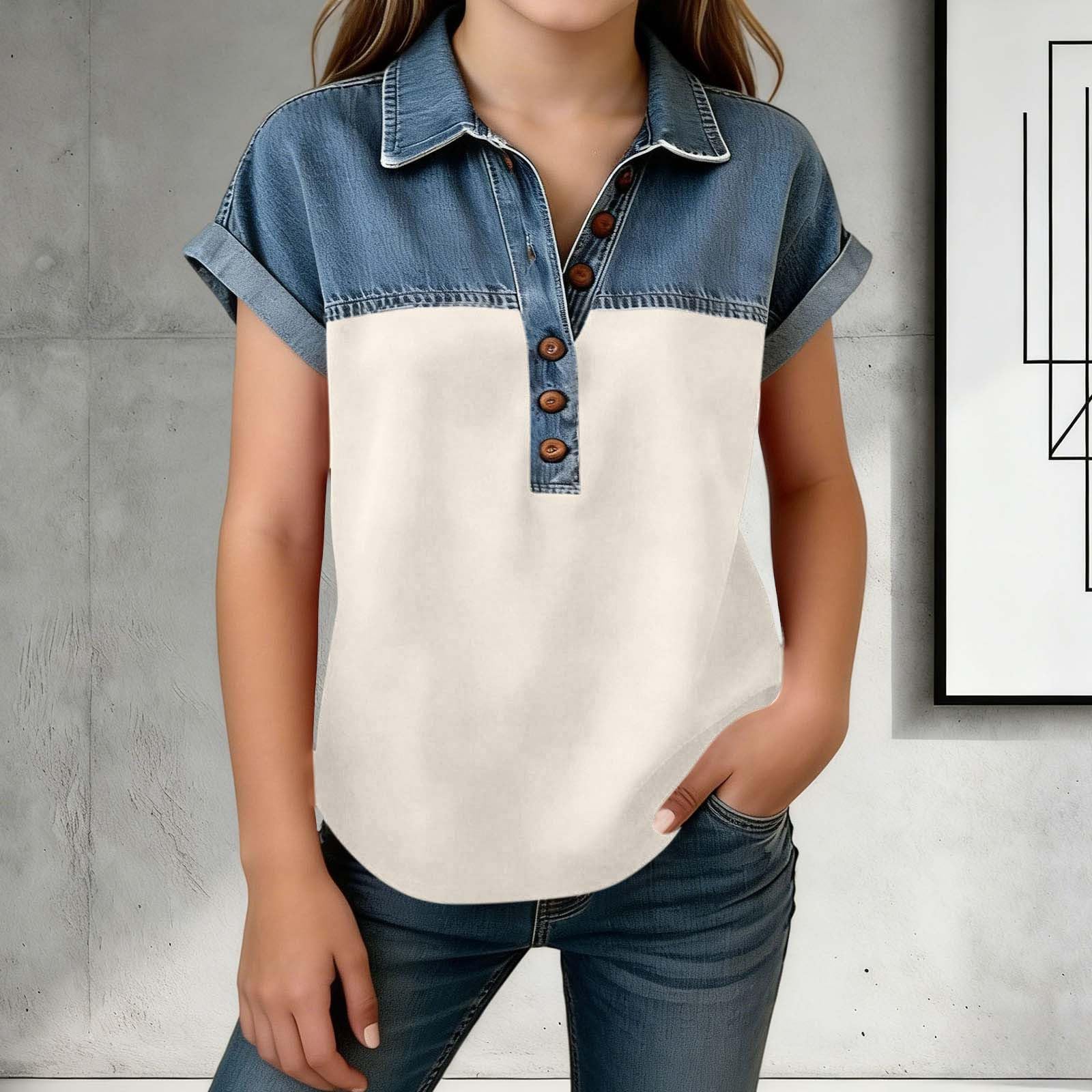 Kids Solid Color Patchwork Denim Loose Fit Casual Round Neck Short Sleeve Top Suitable for Everyday Wear and Outdoor Activities 160 білий
Kids Solid Color Patchwork Denim Loose Fit Casual Round Neck Short Sleeve Top Suitable for Everyday Wear and Outdoor Activities 160 білий