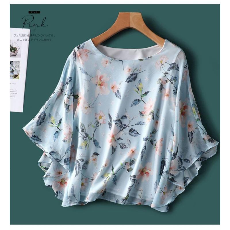 Women s Floral Print Chiffon Batwing Sleeve Loose Casual Blouse M синій
Women s Floral Print Chiffon Batwing Sleeve Loose Casual Blouse M синій