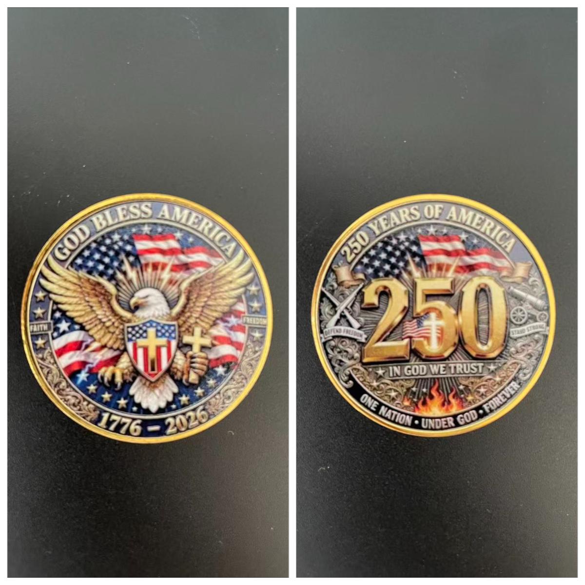 4cm 250th Anniversary of US Independence Day Commemorative Coin Souvenir American Eagle Liberty Challenge Coin Collectible
4cm 250th Anniversary of US Independence Day Commemorative Coin Souvenir American Eagle Liberty Challenge Coin Collectible