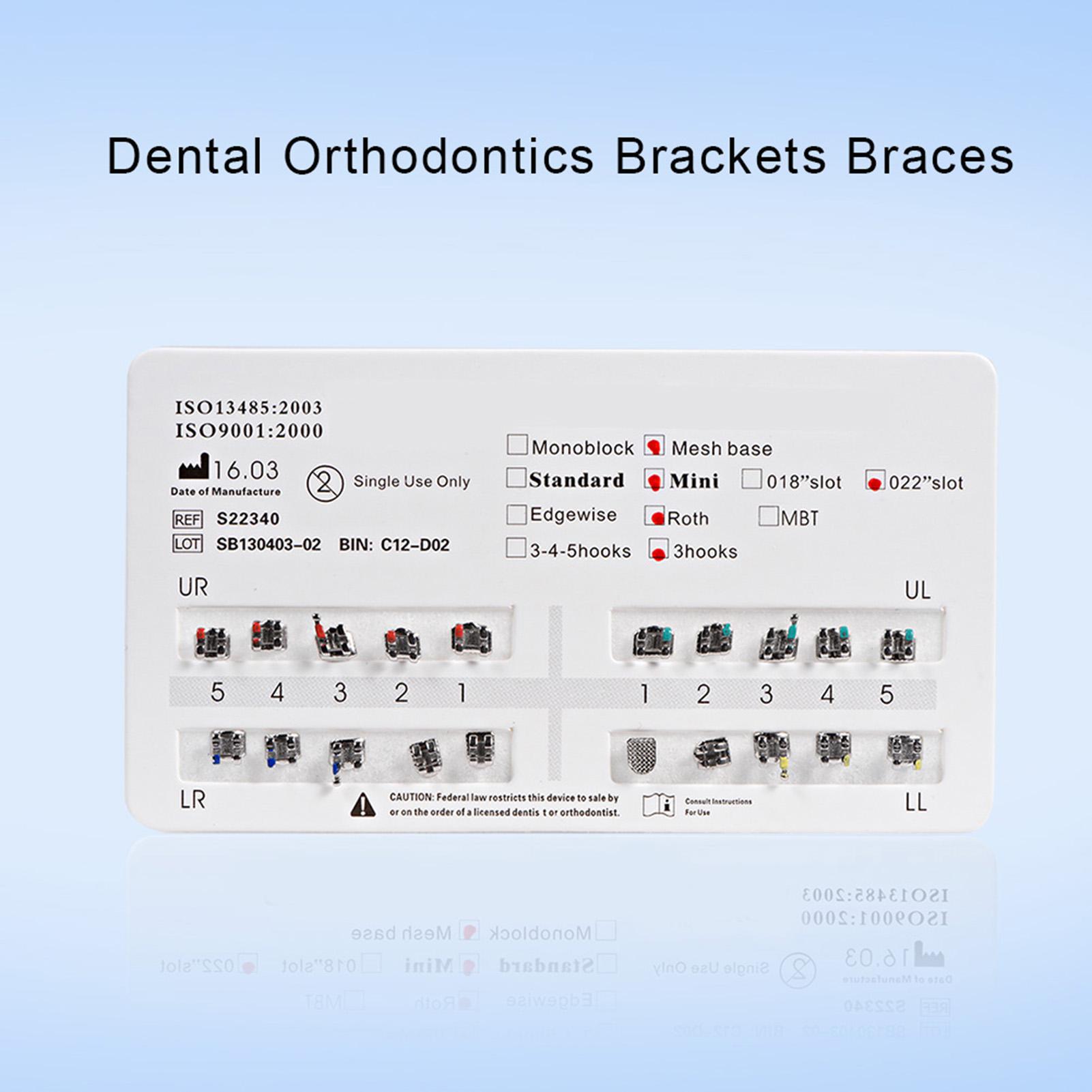 10 Packs Metal Dental Teeth Orthodontics Brackets Braces Mini Roth 022 Mesh Base 3 Hooks
10 Packs Metal Dental Teeth Orthodontics Brackets Braces Mini Roth 022 Mesh Base 3 Hooks
