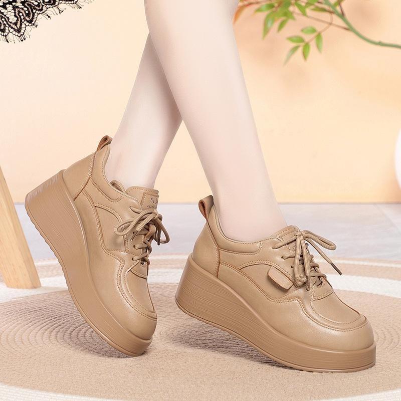 Spring and Autumn Lace-up Leather Shoes Soft Sole Heeled Deep Mouth Wedge Heel British Style Thick Sole Platform Women s Shoes 40 абрикосовий
Spring and Autumn Lace-up Leather Shoes Soft Sole Heeled Deep Mouth Wedge Heel British Style Thick Sole Platform Women s Shoes 40 абрикосовий
