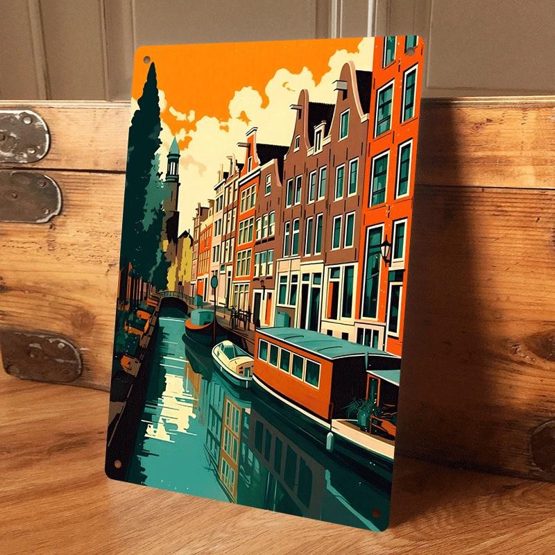 1 piece: Amsterdam canal landscape tin painting, European retro architectural decorative painting, living room/entrance hall wal (as the picture,20x30cm)
1 piece: Amsterdam canal landscape tin painting, European retro architectural decorative painting, living room/entrance hall wal (as the picture,20x30cm)
