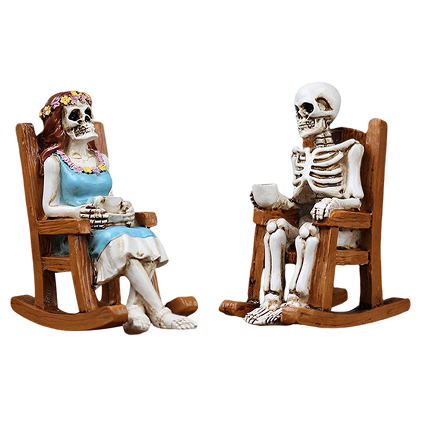 2pcs Skeleton Couple Statue,Resin Skeleton Figurines Sitting On Chair,Resin Skeleton Decoration For Table Centerpeice Decor
2pcs Skeleton Couple Statue,Resin Skeleton Figurines Sitting On Chair,Resin Skeleton Decoration For Table Centerpeice Decor