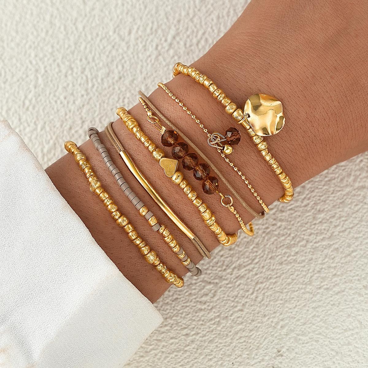 7Pcs/Set Bohemian Heart Beading Bracelets For Women Elegant Crystal Round Pendant Elastic Bracelets Fashion Party Jewelry Gift
7Pcs/Set Bohemian Heart Beading Bracelets For Women Elegant Crystal Round Pendant Elastic Bracelets Fashion Party Jewelry Gift