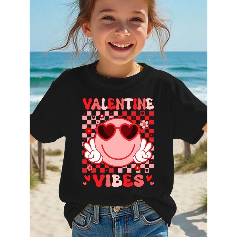 European sizes Girls Short Sleeve Valentine T-Shirt with Heart Glasses & Love Bug Applique - Cute Valentine Vibes Top, Round Neck Summer 164cm чорний
European sizes Girls Short Sleeve Valentine T-Shirt with Heart Glasses & Love Bug Applique - Cute Valentine Vibes Top, Round Neck Summer 164cm чорний