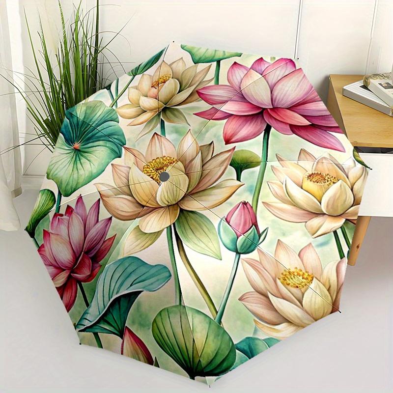 1pc Automatic Open/Close Umbrella with Lotus Flower Design - Elegant Floral Parasol, Sturdy Metal Frame & Plastic Handle, Comp (as the picture,iron&8K)
1pc Automatic Open/Close Umbrella with Lotus Flower Design - Elegant Floral Parasol, Sturdy Metal Frame & Plastic Handle, Comp (as the picture,iron&8K)