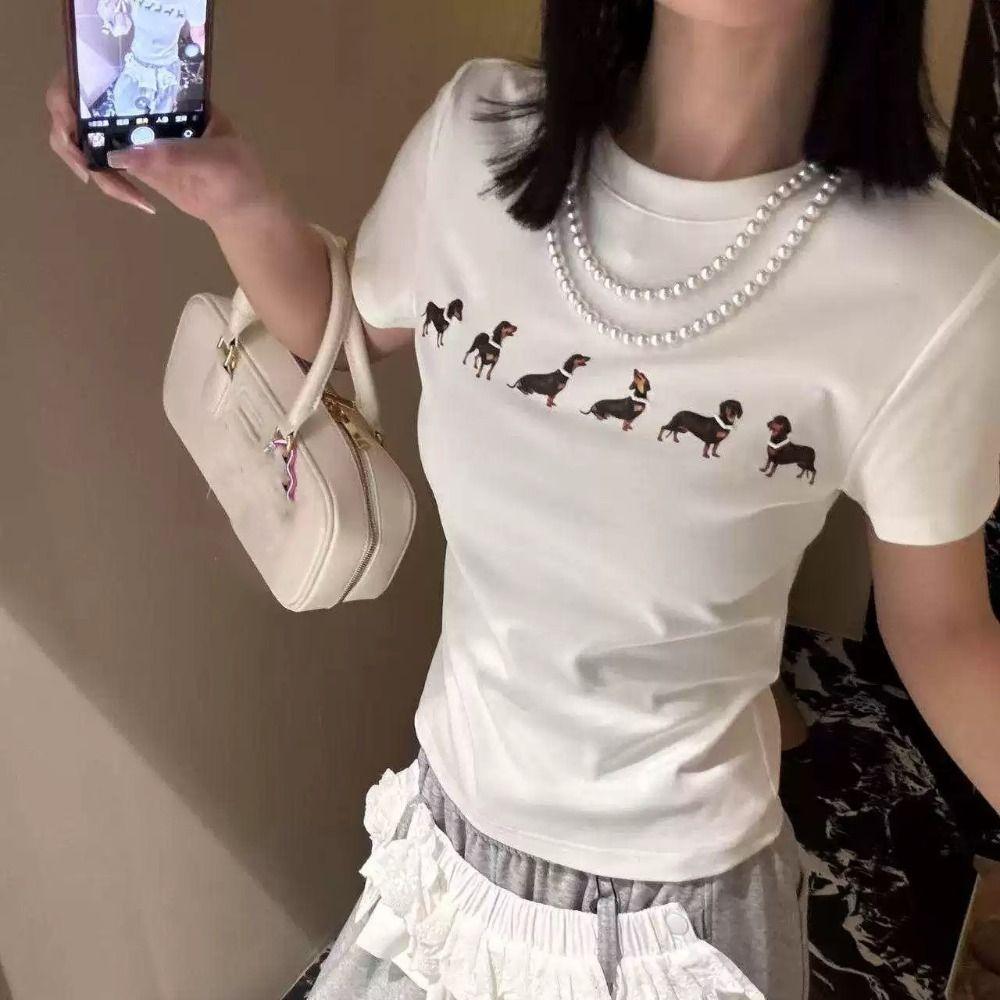 Cartoon Dog Y2K Crop Top Dachshund Tees Shirts Women Fashion Short Sleeve T-shirt Streetwear M білий
Cartoon Dog Y2K Crop Top Dachshund Tees Shirts Women Fashion Short Sleeve T-shirt Streetwear M білий