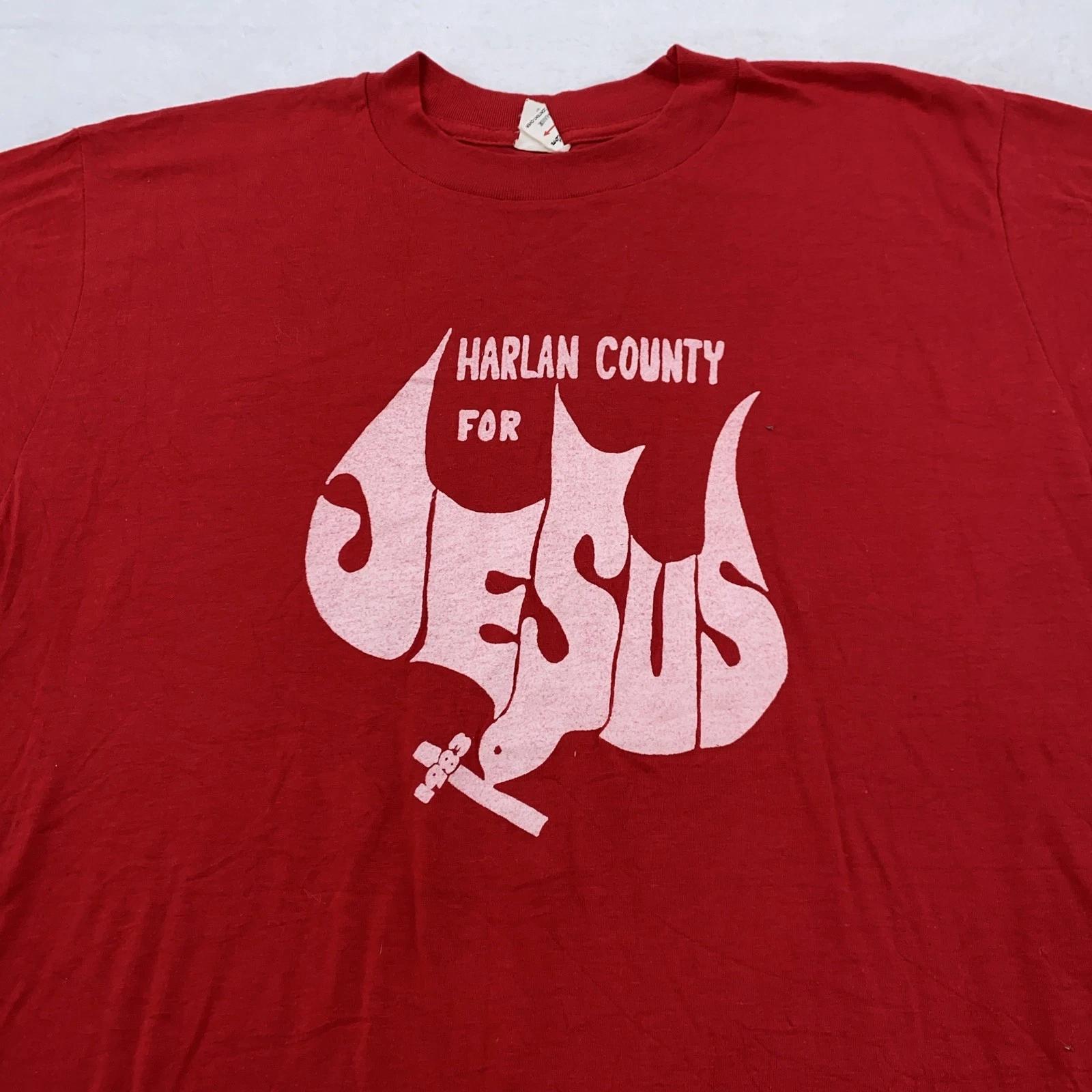 Vtg Harlan County For Jesus Shirt Mens Medium Lexington Kentucky Religious 80s 3XL
Vtg Harlan County For Jesus Shirt Mens Medium Lexington Kentucky Religious 80s 3XL