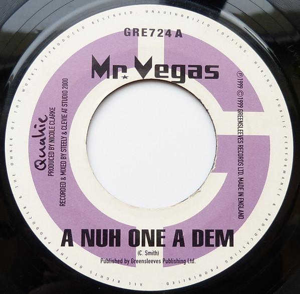 7inch Record MR. VEGAS / DETERMINE - A Nuh One A Dem/ Slow Dem Fast GRE724 Greensleeves Re 1999 UK Reggae, Ska & Dub Used
7inch Record MR. VEGAS / DETERMINE - A Nuh One A Dem/ Slow Dem Fast GRE724 Greensleeves Re 1999 UK Reggae, Ska & Dub Used