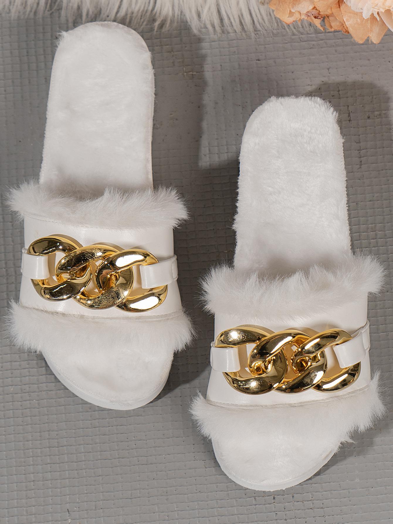 2024 новые модные открытые пушистые тапочки с металлической цепочкой, хлопковые тапочки, женские теплые домашние тапочки с одним словом 35 белый
2024 новые модные открытые пушистые тапочки с металлической цепочкой, хлопковые тапочки, женские теплые домашние тапочки с одним словом 35 белый