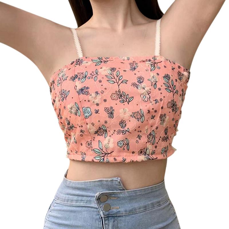 Милый женский укороченный топ на бретельках корейской версии с подкладкой и цветочным принтом
Милый женский укороченный топ на бретельках корейской версии с подкладкой и цветочным принтом
