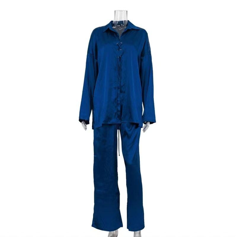 Western Style New Fashion Casual Long sleeve Shirts Trousers Set Satin Shirt and Pants Set Blue L
Western Style New Fashion Casual Long sleeve Shirts Trousers Set Satin Shirt and Pants Set Blue L