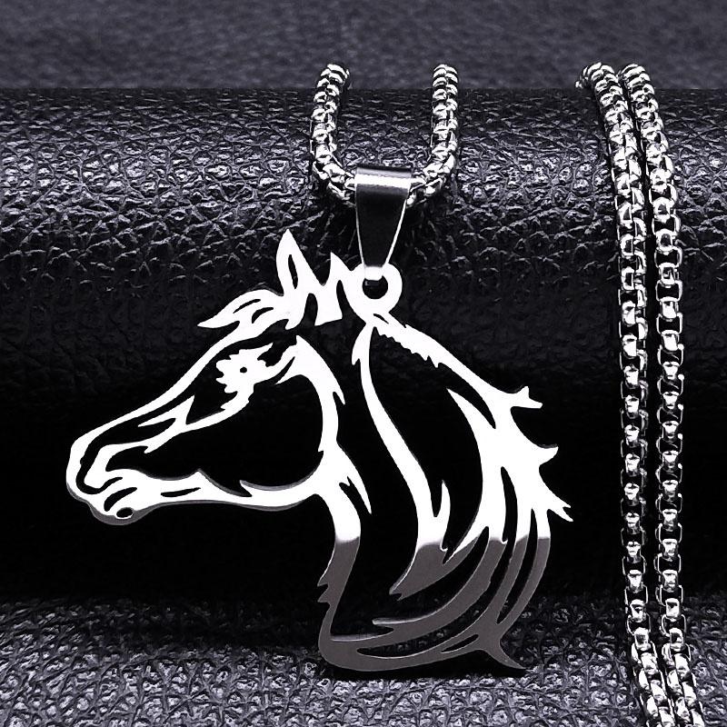 Horse Head Pendant Necklace for Women/Men Stainless Steel Animal Accessories Chain Necklaces Gift Jewelry colar masculino N2026
Horse Head Pendant Necklace for Women/Men Stainless Steel Animal Accessories Chain Necklaces Gift Jewelry colar masculino N2026