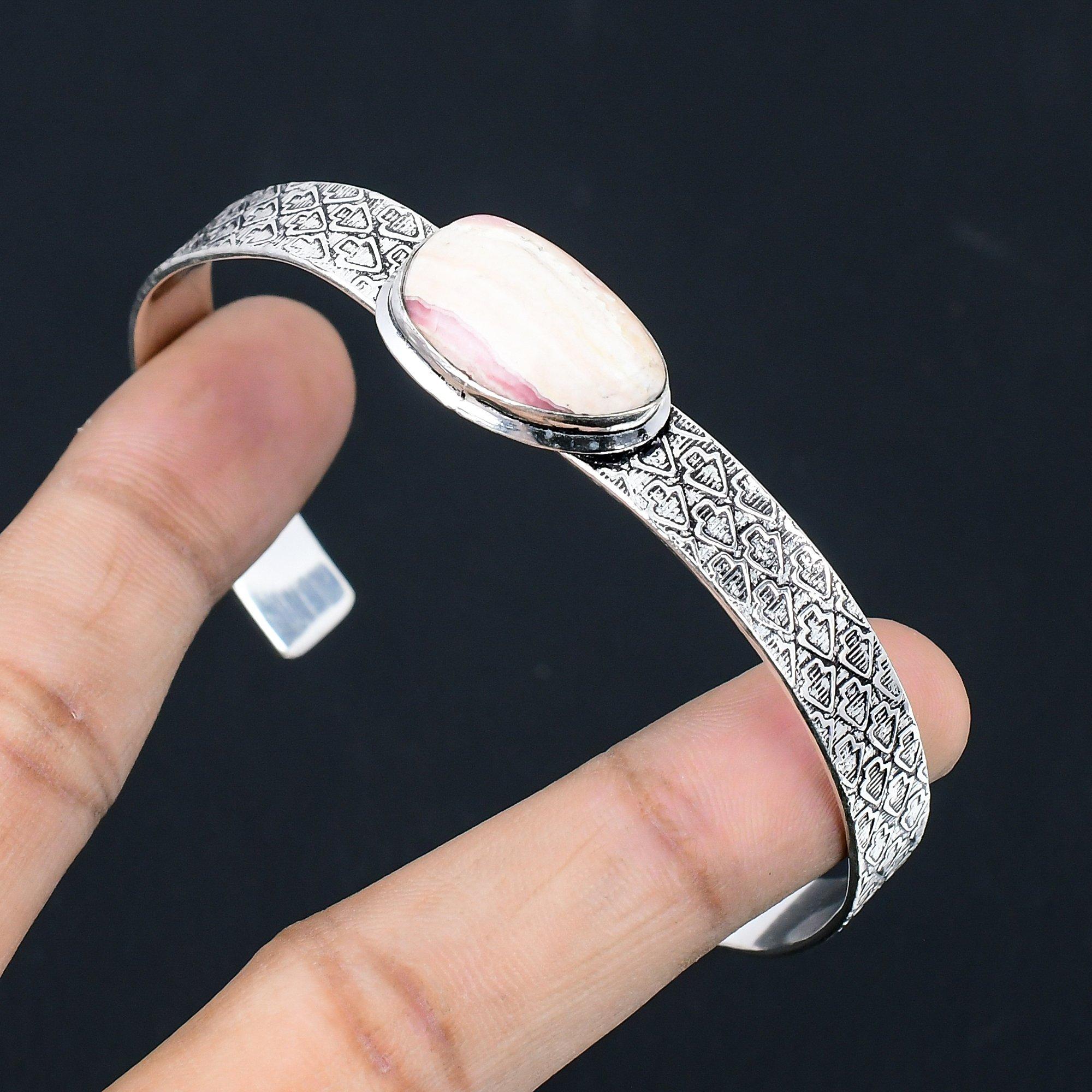 Womens day Deal 925 Sterling Silver Pear Heart Chakra Rhodochrosite Stone Bangle Adjustable
Womens day Deal 925 Sterling Silver Pear Heart Chakra Rhodochrosite Stone Bangle Adjustable