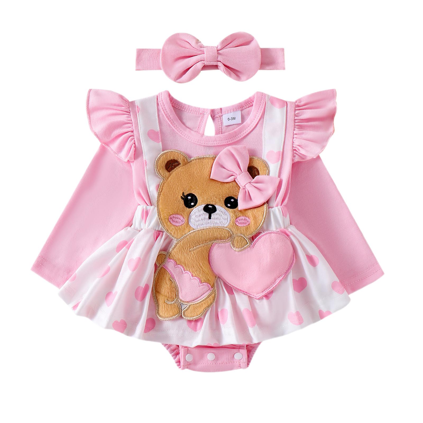 Детское платье-комбинезон с принтом в виде сердца для девочки, с длинными рукавами, круглым вырезом, вышитым медведем, с повязкой на голову
Детское платье-комбинезон с принтом в виде сердца для девочки, с длинными рукавами, круглым вырезом, вышитым медведем, с повязкой на голову