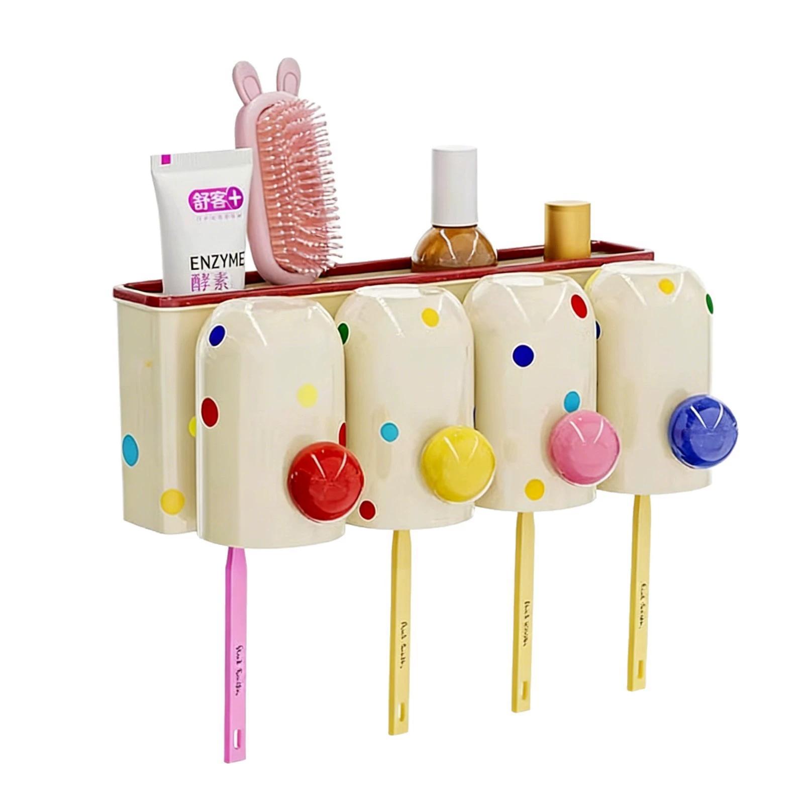 Soporte para cepillos de dientes montado en la pared organizador de baño sin perforación
Soporte para cepillos de dientes montado en la pared organizador de baño sin perforación