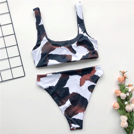 Buy Womens Summer Fashion Cow Print Bikini Set Two Piece Swimsuit