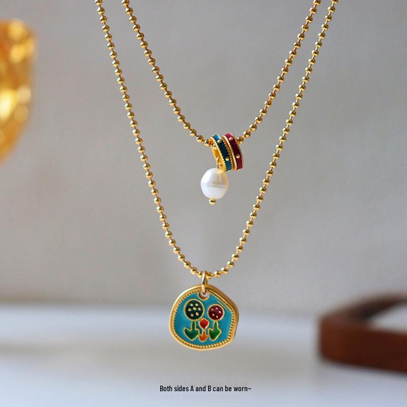 Elegant Chinese-Style Colorful Drip Oil Pearl Necklace: Luxurious, Simple, and Fashionable Clavicle Chain for Women Pearl Design
Elegant Chinese-Style Colorful Drip Oil Pearl Necklace: Luxurious, Simple, and Fashionable Clavicle Chain for Women Pearl Design
