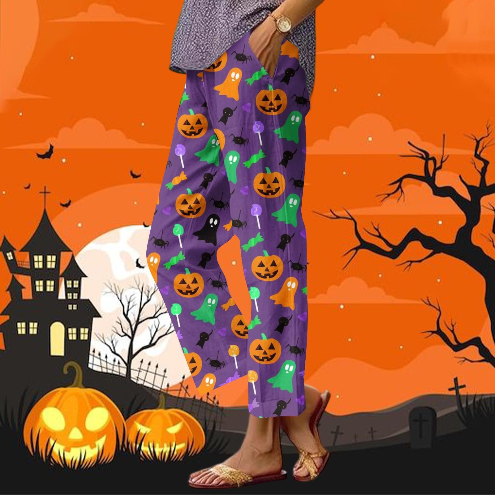 Женские повседневные модные брюки прямого кроя с принтом на Хэллоуин, брюки с карманами L
Женские повседневные модные брюки прямого кроя с принтом на Хэллоуин, брюки с карманами L