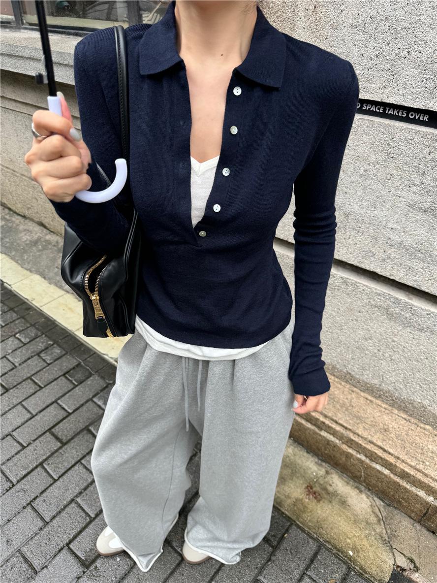 Women s Korean Style Polo Lapel Long Sleeve Knit Top - Color Block Two-piece Design One Size темно-синього кольору
Women s Korean Style Polo Lapel Long Sleeve Knit Top - Color Block Two-piece Design One Size темно-синього кольору