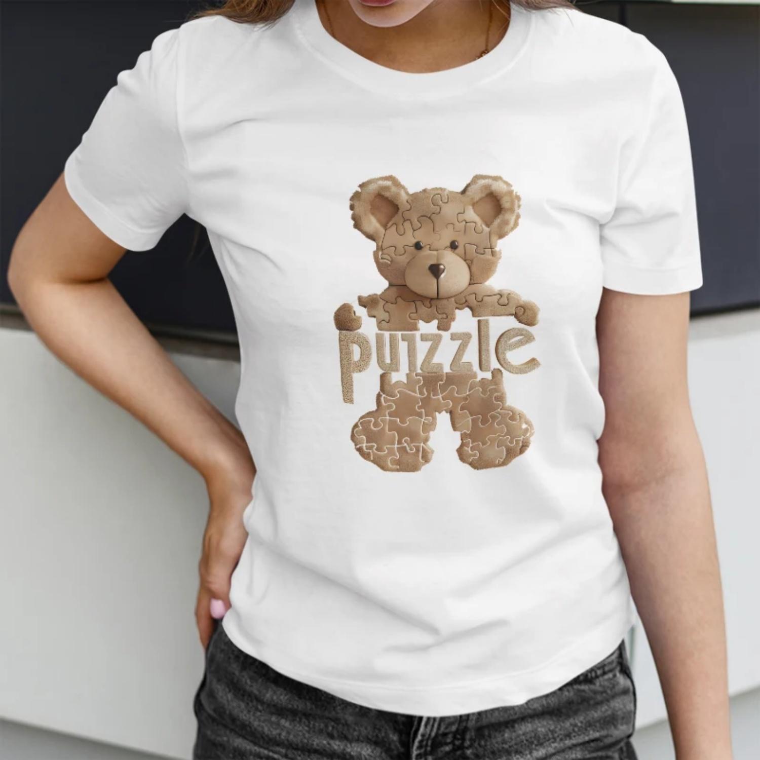 Women s Short Sleeve T Shirt Puzzle Classic with Adorable Puzzle themed Teddy Bear Print XXXXXL
Women s Short Sleeve T Shirt Puzzle Classic with Adorable Puzzle themed Teddy Bear Print XXXXXL