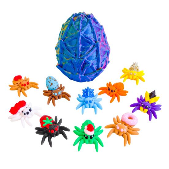 1 Set Spider Egg Capsule with 10 Fidget Spider Toy 3D Printed Movable Joints Mini Articulated Spider Model Halloween Party Decoration Gift A
1 Set Spider Egg Capsule with 10 Fidget Spider Toy 3D Printed Movable Joints Mini Articulated Spider Model Halloween Party Decoration Gift A