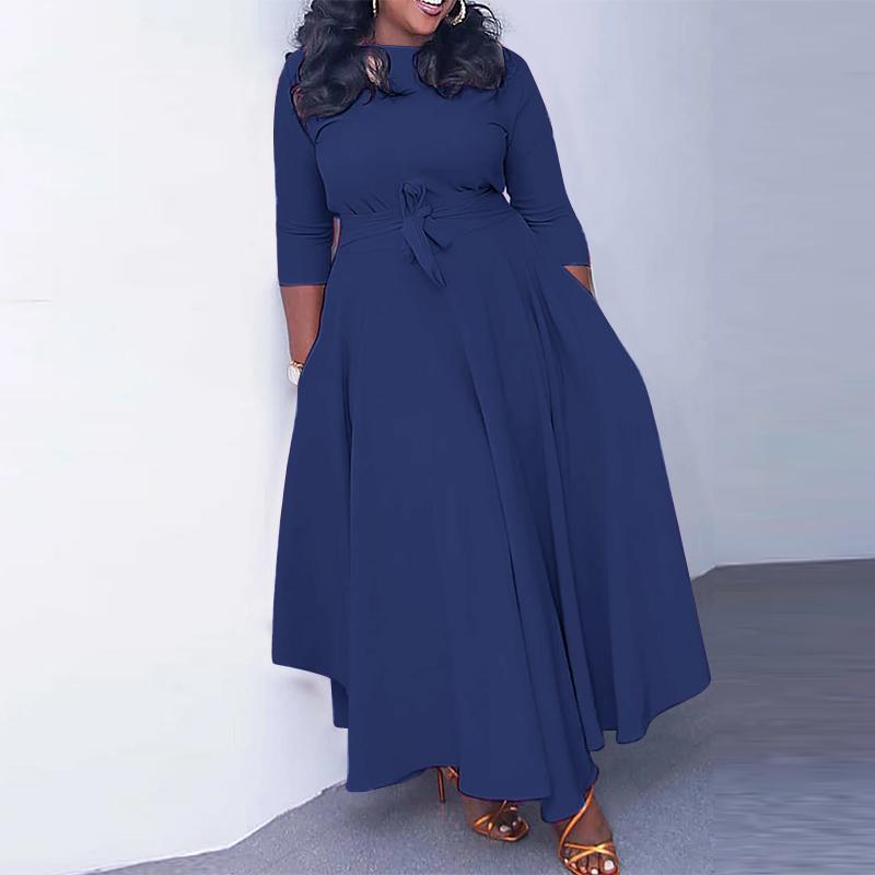 VONDA Женские Осенние Свободные Длинные Рукава Круглый Вырез Однотонные Платья 4XL синий
VONDA Женские Осенние Свободные Длинные Рукава Круглый Вырез Однотонные Платья 4XL синий