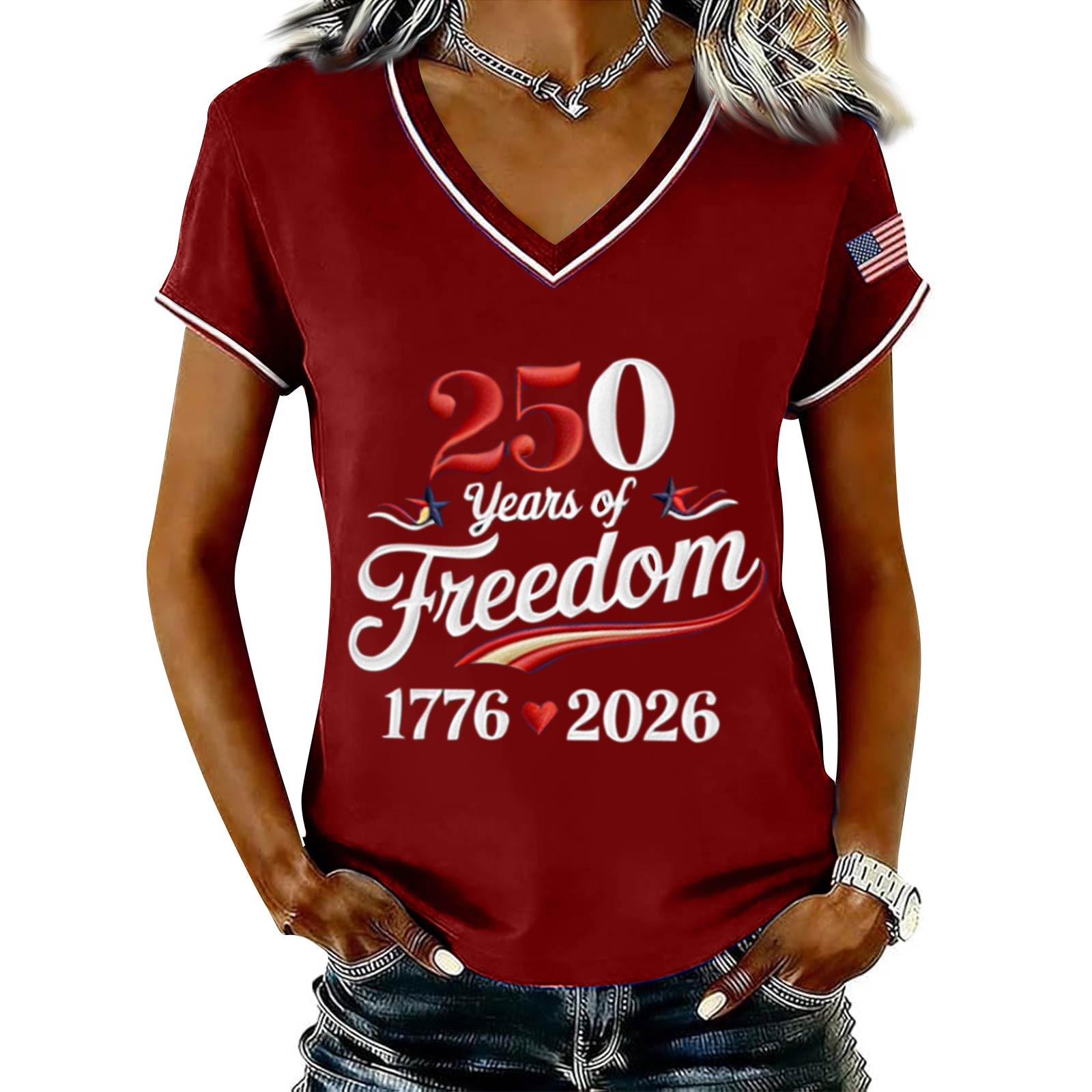 Womens Spring Tops V Neck Short Sleeve Summer Shirts for Women 250 Years of Print Womens Summer Shirts 2026 Casual Style XL винний
Womens Spring Tops V Neck Short Sleeve Summer Shirts for Women 250 Years of Print Womens Summer Shirts 2026 Casual Style XL винний