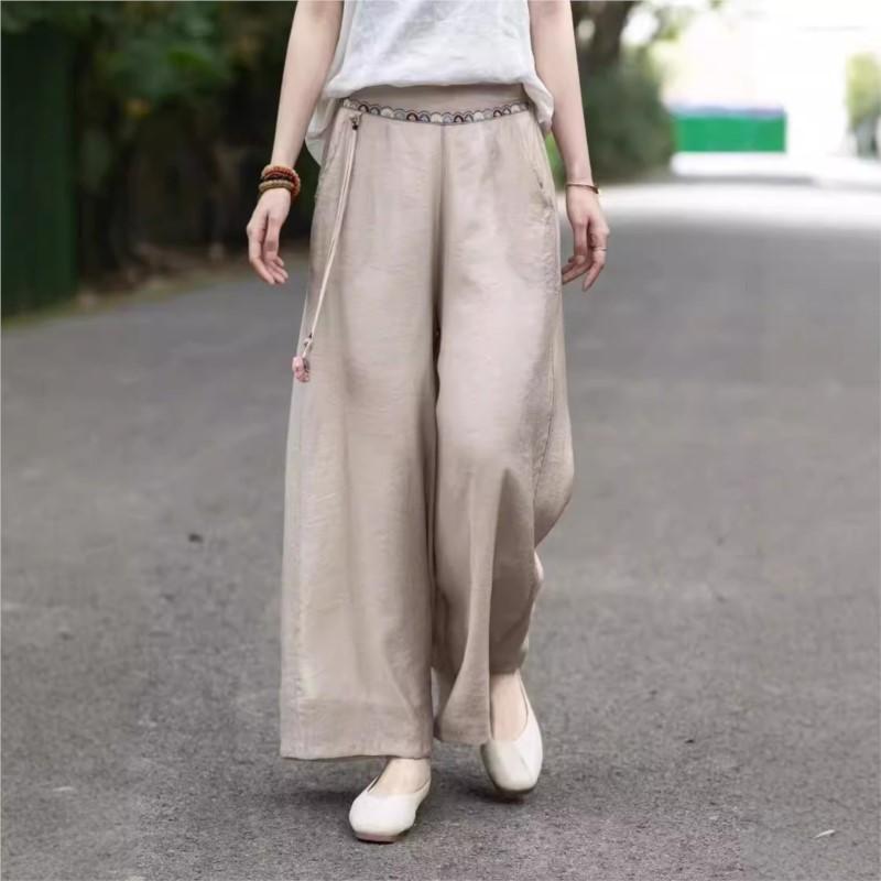 Johnature Women Vintage Embroidery Floral Wide Leg Pants Solid Color Elastic Waist Trousers Summer Loose Casual Pants One Size бежевий
Johnature Women Vintage Embroidery Floral Wide Leg Pants Solid Color Elastic Waist Trousers Summer Loose Casual Pants One Size бежевий