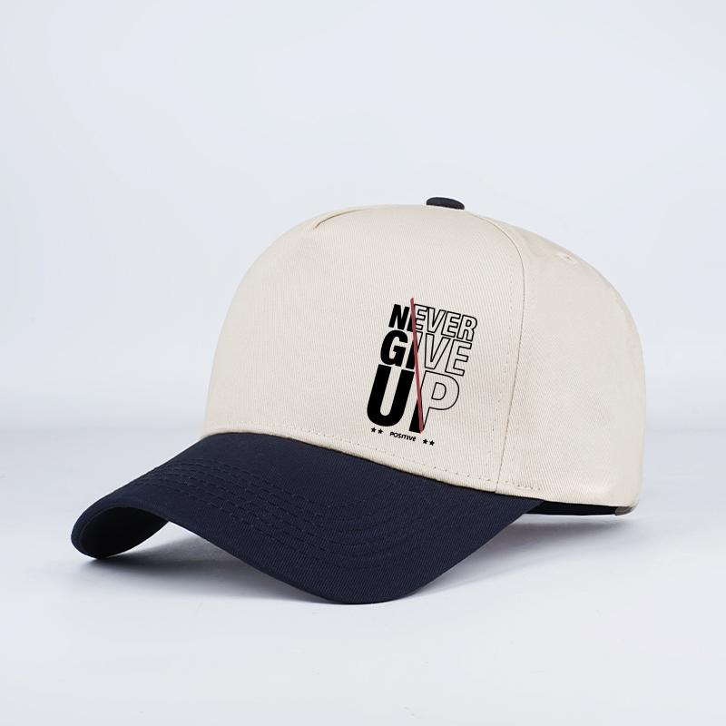 Never Give Up Print Two Tone Baseball Cap Adjustable Unisex Cotton Motivational Sun Hat темно-синього кольору
Never Give Up Print Two Tone Baseball Cap Adjustable Unisex Cotton Motivational Sun Hat темно-синього кольору