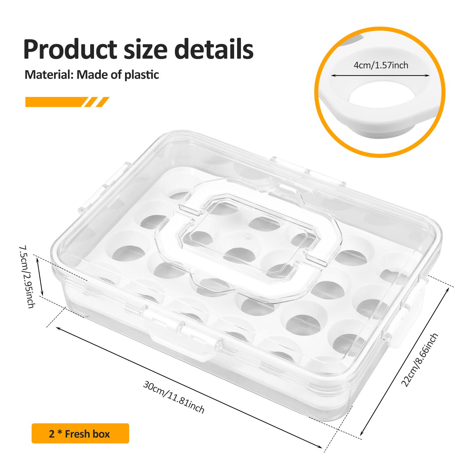 2Pcs Deviled Egg Container Plastic Clear Egg Storage Holder with Lid and Handle 24-Slot Large Capacity Sealed Fresh-keeping Box
2Pcs Deviled Egg Container Plastic Clear Egg Storage Holder with Lid and Handle 24-Slot Large Capacity Sealed Fresh-keeping Box
