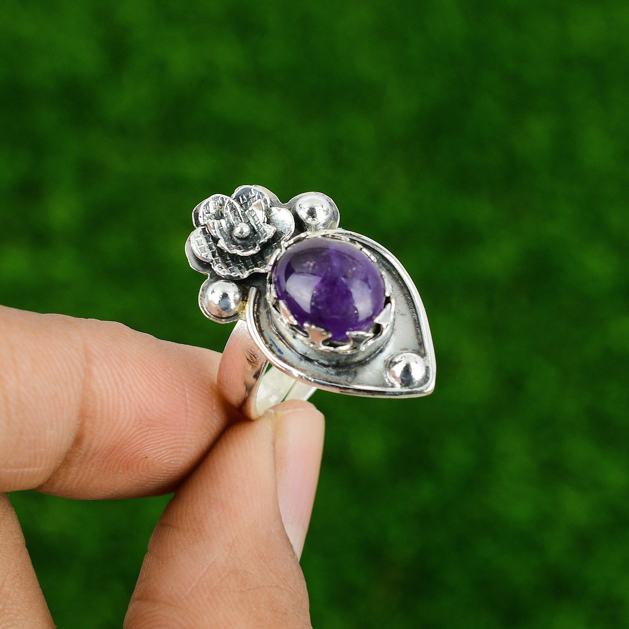 Natural African Amethyst Statement Flower Adjustable Ring 925 Silver For Girls Adjustable
Natural African Amethyst Statement Flower Adjustable Ring 925 Silver For Girls Adjustable
