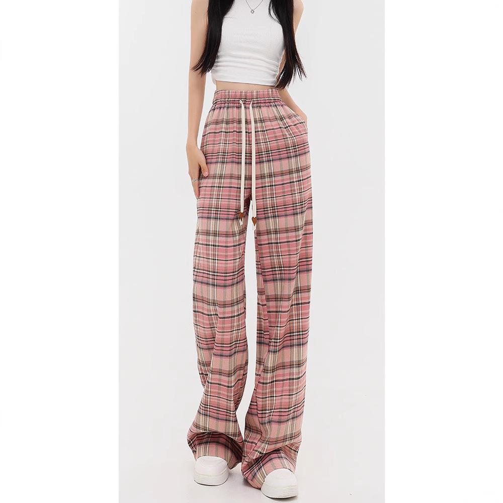 145cm Slimming Petite Vintage Pink Plaid Drawstring Wide-Leg Pants - Women s Loose Straight-Leg Casual Summer Trousers 2XL (126-145 lbs)
145cm Slimming Petite Vintage Pink Plaid Drawstring Wide-Leg Pants - Women s Loose Straight-Leg Casual Summer Trousers 2XL (126-145 lbs)