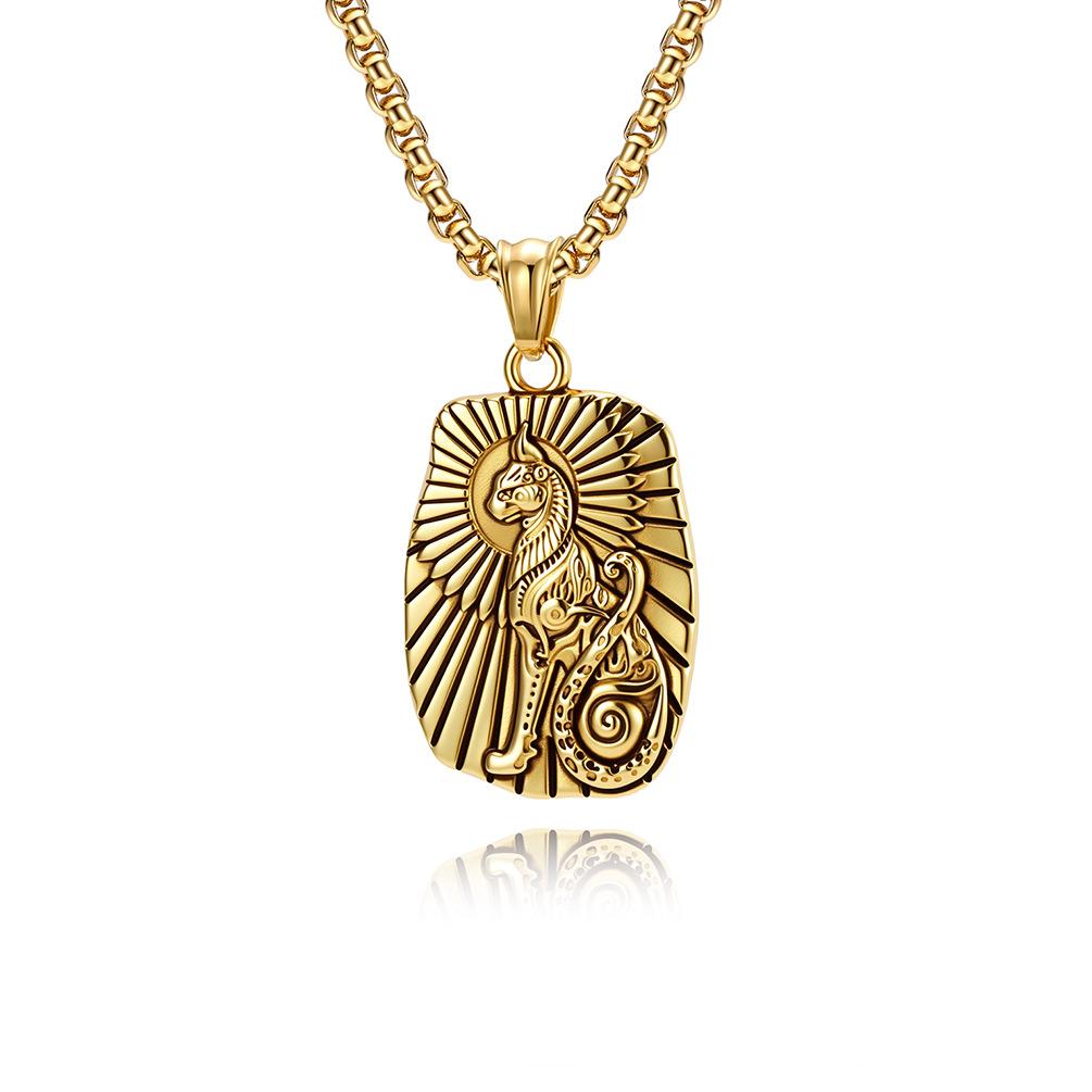 Street Fashion Ancient Egyptian Cat God Bast Necklace for Men, Artistic Vintage Titanium Steel Pendant
Street Fashion Ancient Egyptian Cat God Bast Necklace for Men, Artistic Vintage Titanium Steel Pendant
