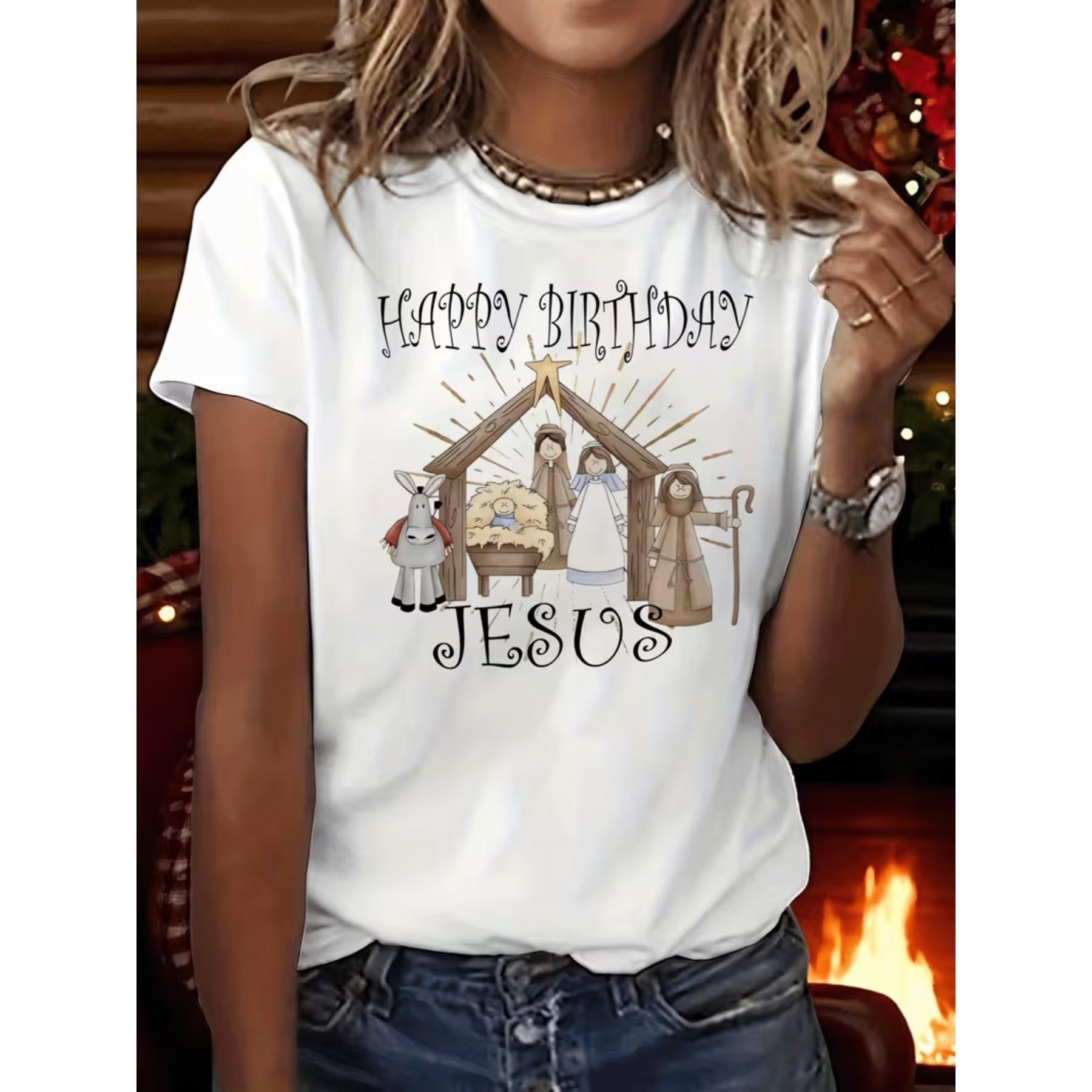 Happy Birthday Was Born Christian Graphic Print T-shirt, Short Sleeve Crew Neck Casual Top for Summer & Spring, Women s Clothing XXL білий
Happy Birthday Was Born Christian Graphic Print T-shirt, Short Sleeve Crew Neck Casual Top for Summer & Spring, Women s Clothing XXL білий