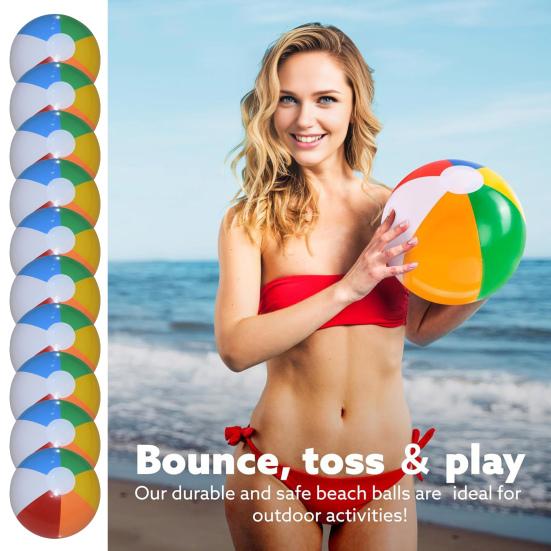 10Pcs Inflatable Beach Ball Leak-proof Inflatable Play Ball Colorful Balloons Beach Sports Shower Ball for Summer Activities 10 pcs
10Pcs Inflatable Beach Ball Leak-proof Inflatable Play Ball Colorful Balloons Beach Sports Shower Ball for Summer Activities 10 pcs