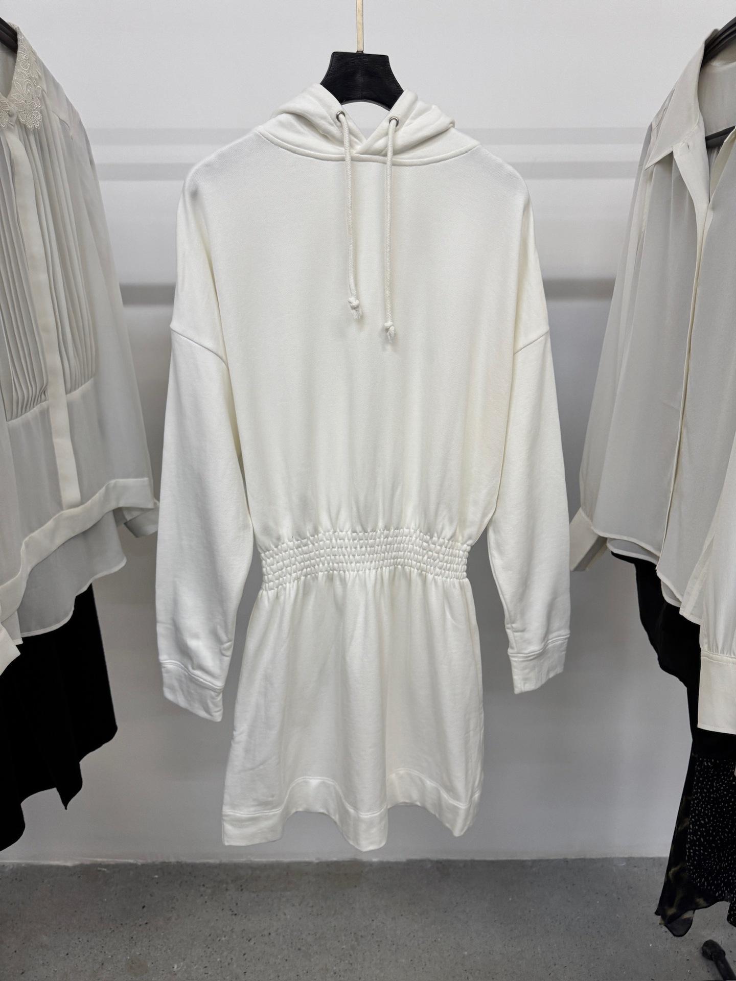 Stylish Solid Color Ribbed Waist Hoodie Dress Extra Small білий
Stylish Solid Color Ribbed Waist Hoodie Dress Extra Small білий