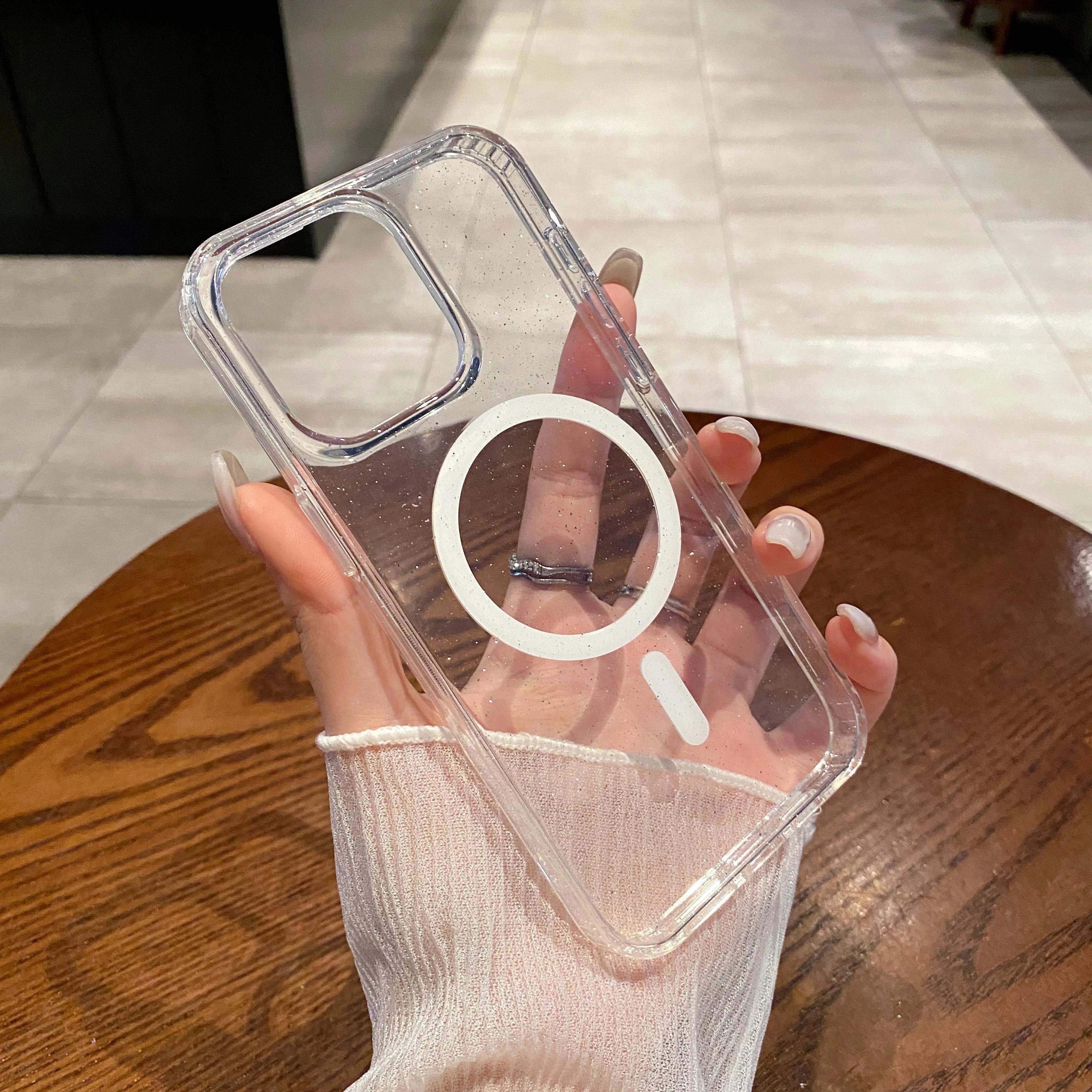 Роскошный блестящий магнитный чехол для Magsafe с беспроводной зарядкой для iPhone 15 14 Plus 13 12 11 Pro Max, прозрачный жесткий акриловый чехол For iPhone 15Pro Max
Роскошный блестящий магнитный чехол для Magsafe с беспроводной зарядкой для iPhone 15 14 Plus 13 12 11 Pro Max, прозрачный жесткий акриловый чехол For iPhone 15Pro Max