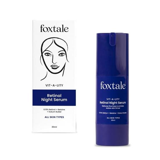 Foxtale 0.15% Beginner Friendly Retinol Night Serum | Anti-Aging Night Cream | Reduces Fine Lines and Wrinkles | Men & Women | All Skin Types - 30 ml
Foxtale 0.15% Beginner Friendly Retinol Night Serum | Anti-Aging Night Cream | Reduces Fine Lines and Wrinkles | Men & Women | All Skin Types - 30 ml