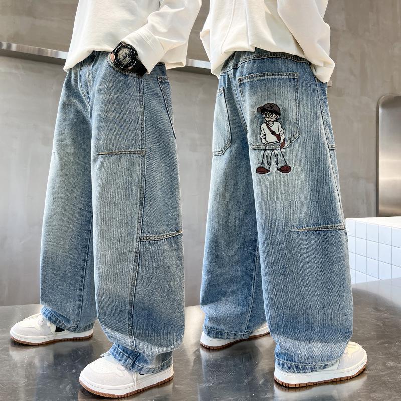 ZhiLi Kids Embroidered High-Waisted Wide-Leg Jeans - Cartoon Pattern, Versatile, Spring. 150cm
ZhiLi Kids Embroidered High-Waisted Wide-Leg Jeans - Cartoon Pattern, Versatile, Spring. 150cm