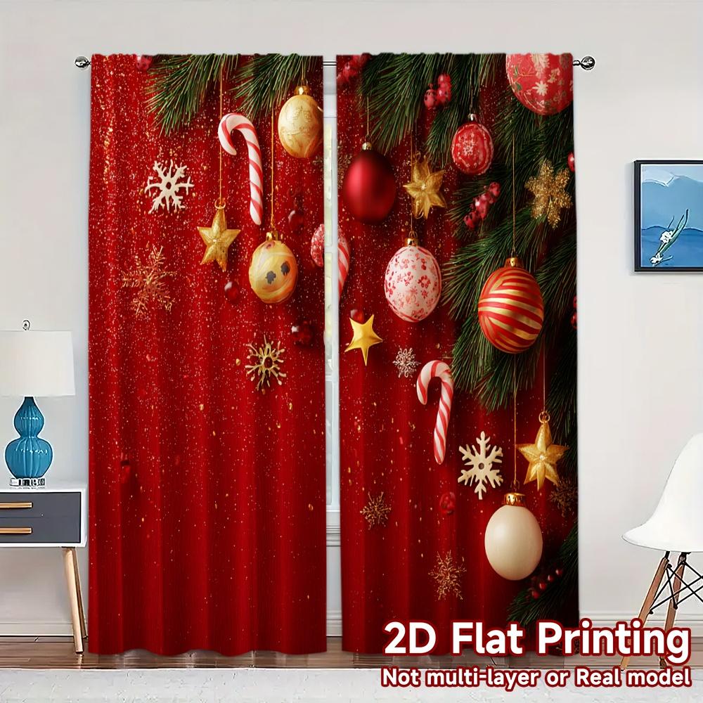 Set Of 2 Flat Printing Jit Curtains Without Rod Festive Ornaments Print Chic Prints Room Light Filtering Made Polyester W100*H70(CM)-Hooks&1PCS
Set Of 2 Flat Printing Jit Curtains Without Rod Festive Ornaments Print Chic Prints Room Light Filtering Made Polyester W100*H70(CM)-Hooks&1PCS