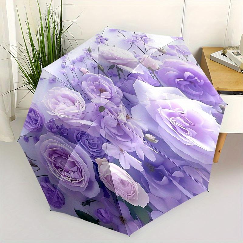 Floral ArrangementPurple Roses Automatic Folding Umbrella 8 Ribs, Durable Iron Frame, Bright Color Pattern Compact Travel Umbrella, Suitabl
Floral ArrangementPurple Roses Automatic Folding Umbrella 8 Ribs, Durable Iron Frame, Bright Color Pattern Compact Travel Umbrella, Suitabl