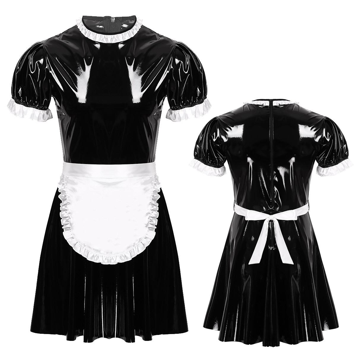 Взрослый мужской костюм для ролевых игр Sissy Maid, комплект костюмов для косплея, с короткими рукавами-фонариками, с мокрым эффектом, лакированная кожа, униформа служанки, расклешенное платье M чёрный
Взрослый мужской костюм для ролевых игр Sissy Maid, комплект костюмов для косплея, с короткими рукавами-фонариками, с мокрым эффектом, лакированная кожа, униформа служанки, расклешенное платье M чёрный