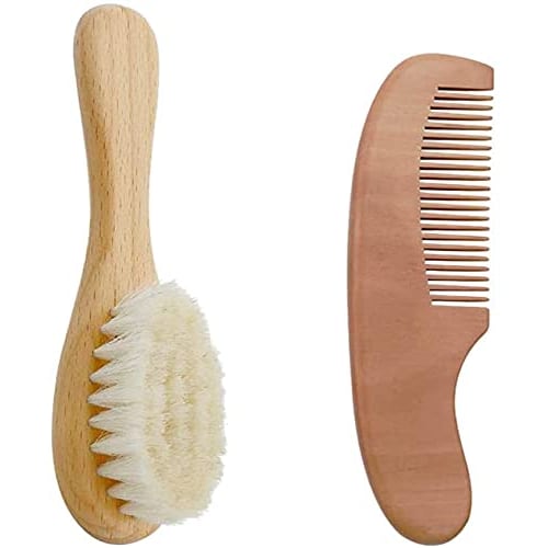 2-Piece Baby Hair Brush and Comb Set with Wooden Handle, Newborn Hair Brush, Toddler Comb, Goat Hair, Natural Wood, Scalp Massage, Attractive Finish,
2-Piece Baby Hair Brush and Comb Set with Wooden Handle, Newborn Hair Brush, Toddler Comb, Goat Hair, Natural Wood, Scalp Massage, Attractive Finish,