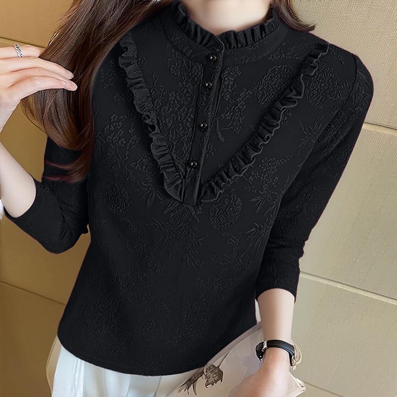 Retro Style Stand-up Collar German Velvet Embossed Top for Women in Autumn and Winter Warm Long-sleeved Fungus Trimmed Inner Base Layer M чёрный
Retro Style Stand-up Collar German Velvet Embossed Top for Women in Autumn and Winter Warm Long-sleeved Fungus Trimmed Inner Base Layer M чёрный