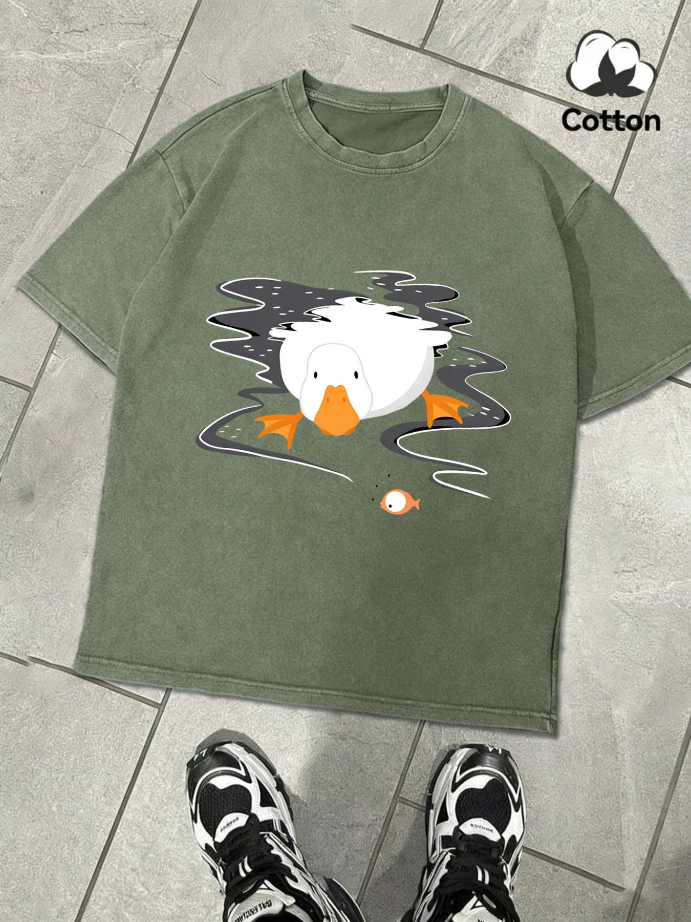 A Goose Free In The Water Design Snow Wash Men Tee Summer Retro T Shirt Soft Fashion Washed Clothing Unisex Cotton ONeck Tops S
A Goose Free In The Water Design Snow Wash Men Tee Summer Retro T Shirt Soft Fashion Washed Clothing Unisex Cotton ONeck Tops S