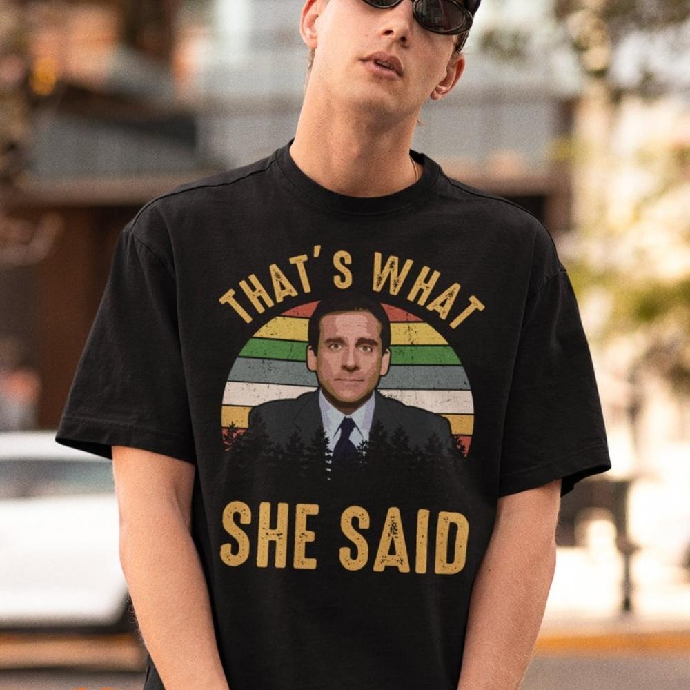 The Office Movies Thats What She Said Vintage Graphic T Shirts Woman Man High Quality Cotton Tshirt Breathable Shortsleev S
The Office Movies Thats What She Said Vintage Graphic T Shirts Woman Man High Quality Cotton Tshirt Breathable Shortsleev S