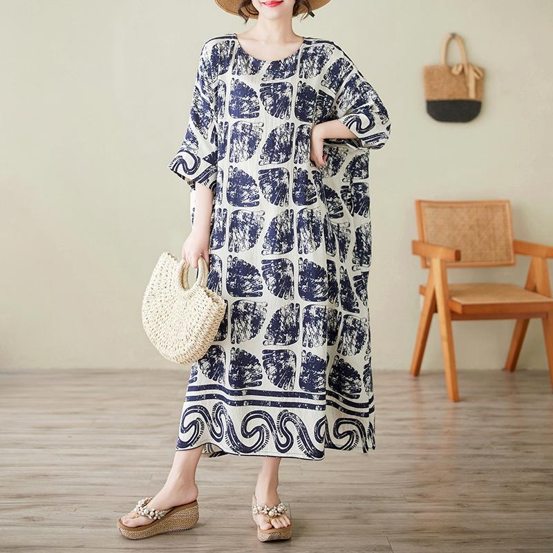 DIMANAF 2025 Летнее Женское Платье Большого Размера с Принтом Элегантное Базовое Повседневное Свободное Макси Винтажное Платье One Size синий
DIMANAF 2025 Летнее Женское Платье Большого Размера с Принтом Элегантное Базовое Повседневное Свободное Макси Винтажное Платье One Size синий